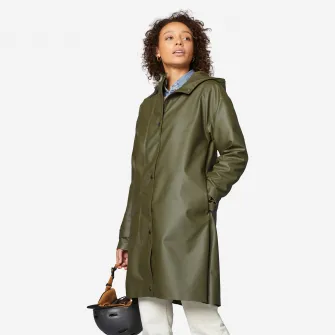 Decathlon Geaca parka impermeabila ciclism in oras Kaki Unisex, M