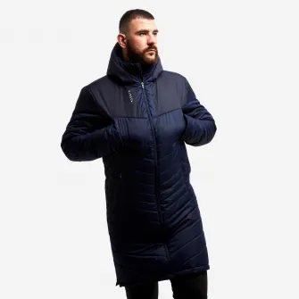 Decathlon Geaca Parka Lunga Fotbal Albastru Adulti, XL
