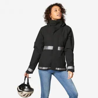Decathlon GEACA PLOAIE CALDUROASA 540 CICLISM IN ORAS VIZIBILITATE NOCTURNA NEGRU DAMA, L