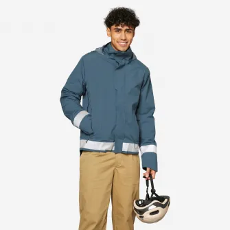 Decathlon GEACA PLOAIE CALDUROASA 540 CICLISM ORAS VIZIBILITATE NOCTURNA ALBASTRU-GRI B, 2XL