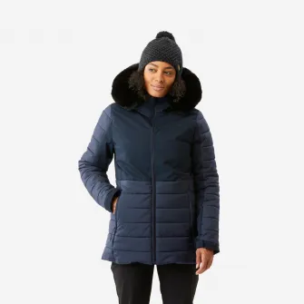 Decathlon Geaca Schi calduroasa semi-lunga 100 Bleumarin Dama, L