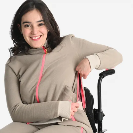 Decathlon Hanorac cu fermoar usor de imbracat Bej Dama, M
