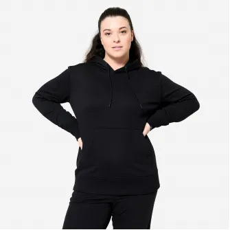 Decathlon Hanorac cu gluga 500 fitness negru dama, M