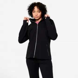 Decathlon Hanorac cu gluga fermoar Negru Dama, XS