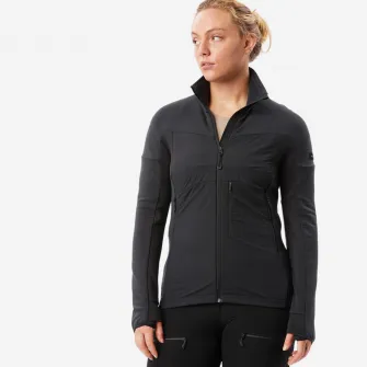 Decathlon Hanorac trekking MT900 lana merinos Negru Dama, S