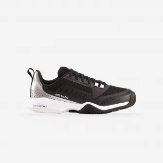 Decathlon Incaltaminte cu Sireturi Tenis pe Zgura FAST CLAY Negru Copii, 37