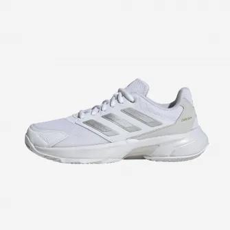 Decathlon Incaltaminte de tenis pe zgura Adidas Courtjam Control 3 Alb-Gri Dama, 41.3333333333333