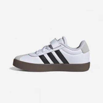 Decathlon Incaltaminte Educatie fizica ADIDAS VL COURT Alb-Negru-Gri Copii, 28