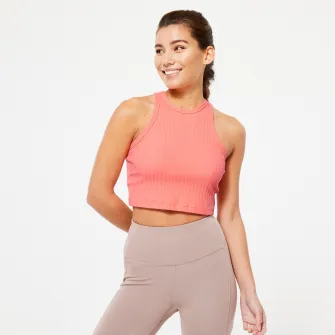 Decathlon Maiou 520 Fitness Crop top Corai Dama, XL