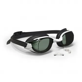 Decathlon Ochelari de inot corectori BFIT Lentile fumurii Marime universala Negru, S -6 / D -6