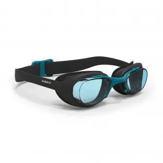 Decathlon Ochelari de inot XBase Marme unica Lentile transparente Negru-Albastru, L