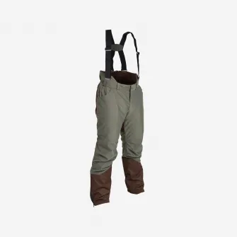 Decathlon Pantalon 100 cu bretele calduros verde Barbati, L