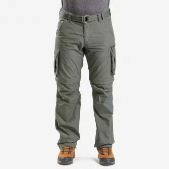 Decathlon Pantalon Cargo Modulabil Trekking calatorie TRAVEL 500 Kaki Barbati, 54