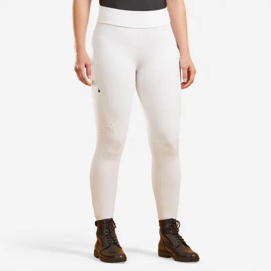 Decathlon Pantalon concurs echitatie 500 Fullgrip Alb Dama, 2XS