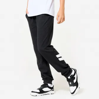 Decathlon Pantalon de trening Bumbac Educatie fizica 100 Gri inchis Baieti, 8-9 Ani