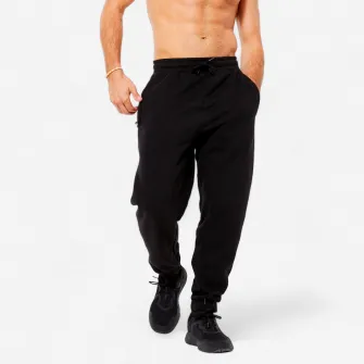 Decathlon Pantalon de trening calduros Regular 500 Fitness Negru Barbati, M / W32 L33