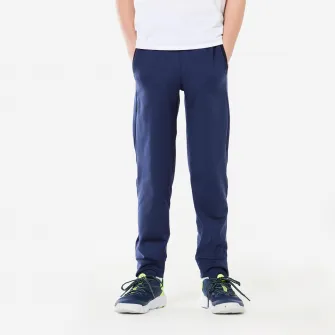 Decathlon Pantalon de trening Respirant si calduros Educatie fizica S500 Bleumarin Baieti, 8-9 Ani