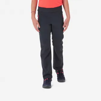 Decathlon Pantalon Drumetie la munte MH500 Softshell Gri-Negru Fete 7-15 ani, 14-15 Ani