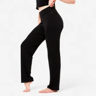 Decathlon Pantalon fluid Croiala dreapta Dans Modern Negru Fete, 14-15 Ani