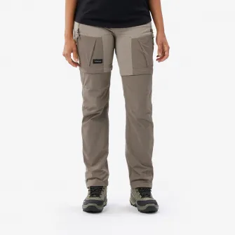 Decathlon Pantalon Modulabil 2 in 1 Trekking la Munte MT500 Bej Dama, 38 (L31)
