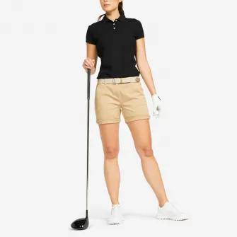 Decathlon Pantalon scurt chino bumbac golf MW500 Bej Dama, 36