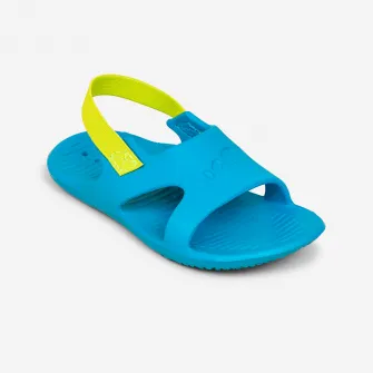 Decathlon Papuci inot Piscina SLAP 100 BASIC Albastru-Verde Copii, 33/34