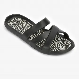 Decathlon Papuci piscina Slap 500 Negru Zeb 1 Dama, 35/36