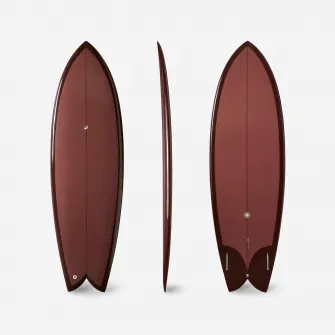 Decathlon Placa de surf fish 6'1 cu cutii Futures fara inotatoare Bordo, 6'1