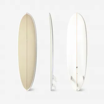 Decathlon Placa de surf hibrida din rasina 7' 49L cu 3 inotatoare Bej, 7'