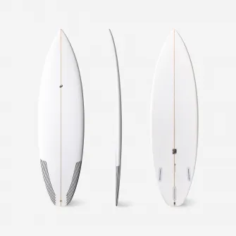 Decathlon Placa shortboard performanta cu carcase Futures fara inotatoare Alb, 5'11