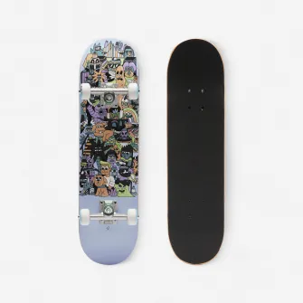 Decathlon Placa skateboard CP100 MINI Marimea 7,25'' SKATOPIA Gri 3 - 7 ani, 7,25