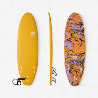 Decathlon Placa surf spuma 500 6' Galben, Marime unica
