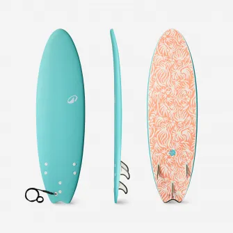 Decathlon Placa surf spuma 6'6 swallow tail 55L Turcoaz, Marime unica
