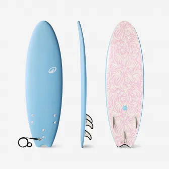 Decathlon Placa surf spuma 6' swallow tail 49L Albastru deschis, Marime unica