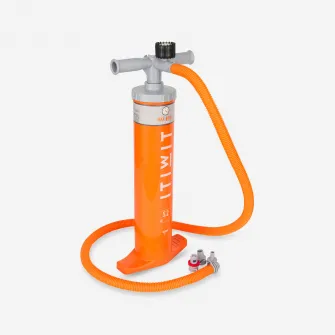 Decathlon Pompa manuala Presiune joasa Actiune dubla Caiac-canoe 2x2,6L 1-8 PSI, Marime unica
