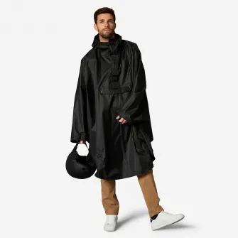 Decathlon Poncho Ploaie Ciclism in Oras 100 Negru, XL/2XL