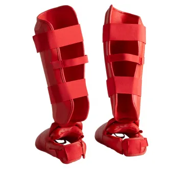 Decathlon Protectie tibie si Picior Karate 900 Rosu, L