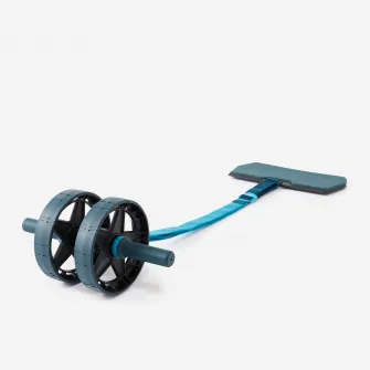 Decathlon Roata abdomene evolutiva Ab Wheel cu elastic Bodybuilding, Marime unica