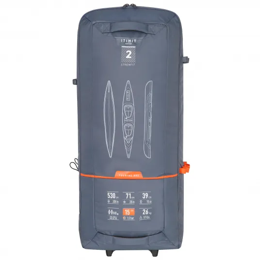 Decathlon Rucsac pe roti caiac gonflabil X500 2 locuri, Marime unica