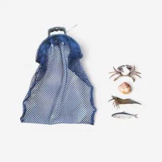 Decathlon Sacosa din plasa pesti, crustacee, scoici, Marime unica