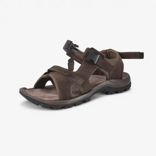 Decathlon Sandale din piele drumetie in natura NH500 Kaki-portocaliu Barbati, 48