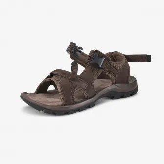 Decathlon Sandale din piele drumetie in natura NH500 Kaki-portocaliu Barbati, 39