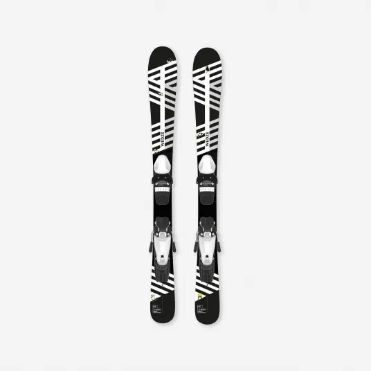 Decathlon Schiuri cu legaturi BOOST 500 Negru-Alb Copii, 107cm