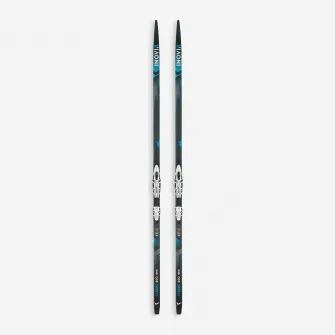 Decathlon Schiuri schi fond 550 cu piei Camber MEDIU + legaturi XCELERATOR PRO, 202 CM