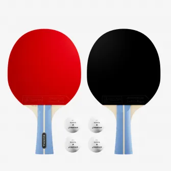 Decathlon SET 2 PALETE TTR 100 POLIVALENTA 3* ITTF + MINGI, Shakehand