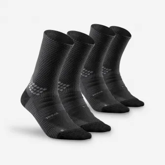 Decathlon Set 2 Perechi Sosete Lungi Drumetie la munte Hike 900 Negru Adulti, 43/46