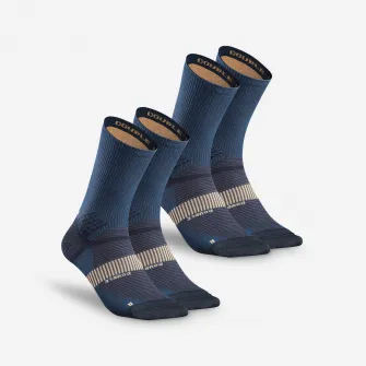 Decathlon Set 2 Perechi Sosete Lungi Drumetie la munte MH520 Albastru-Bleumarin Adulti, 35/38