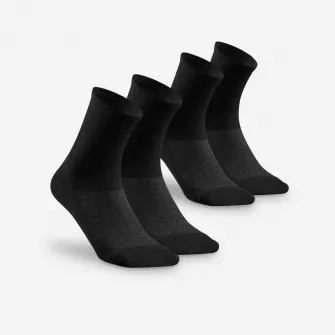 Decathlon Set 2 perechi Sosete Lungi Hike100 Negru Adulti, 39/42