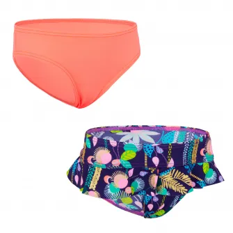 Decathlon Set 2 slipuri MADI 100 Corai Fete, 5-6 Ani