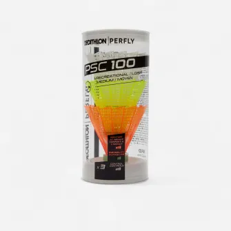 Decathlon Set 3 Fluturasi Badminton Plastic PSC500 Alb/Gri/Portocaliu, Marime unica